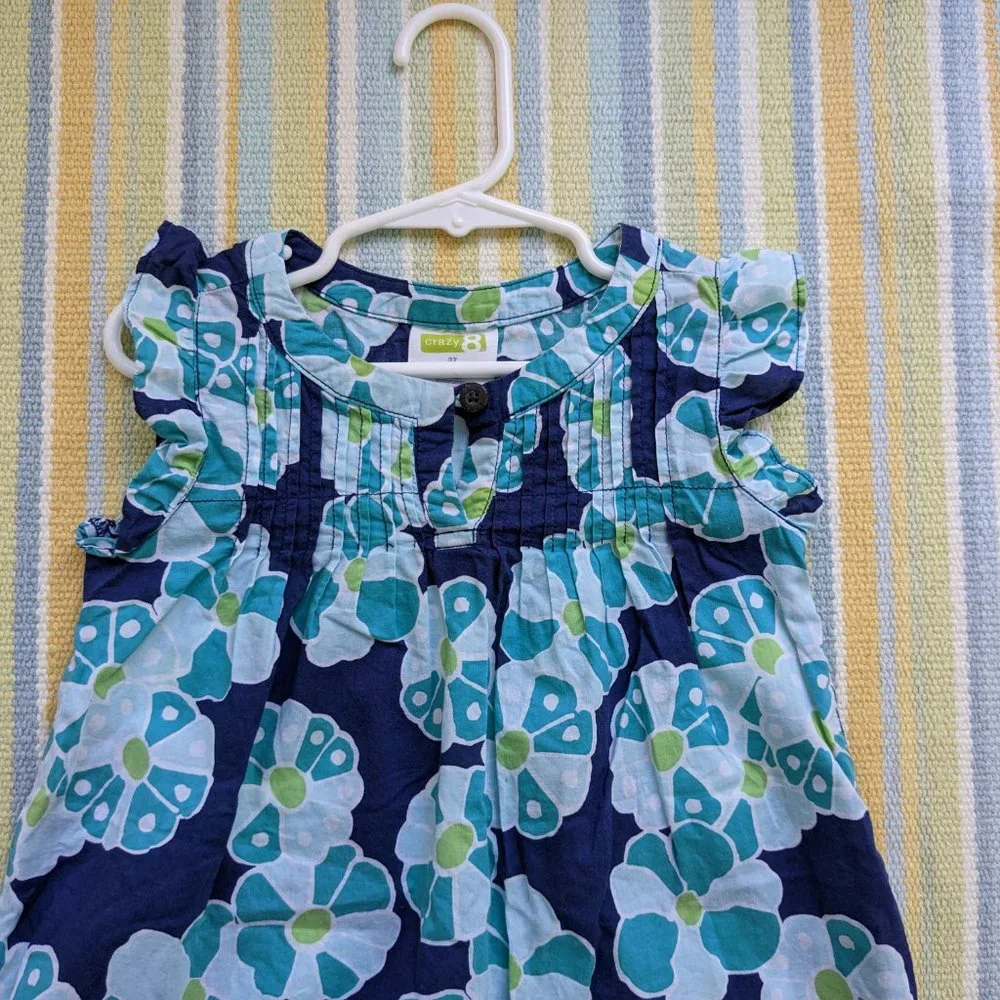 ⭐ Crazy 8s Blue floral tank dress size 3T